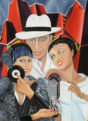 Music Town = Painting by Giselle