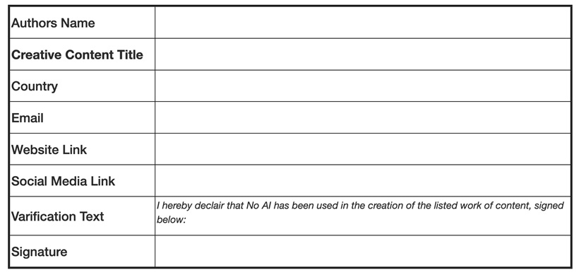 Certified Human Content Form