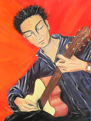 Sounds - The Guitar Player - poetry by Kahelu